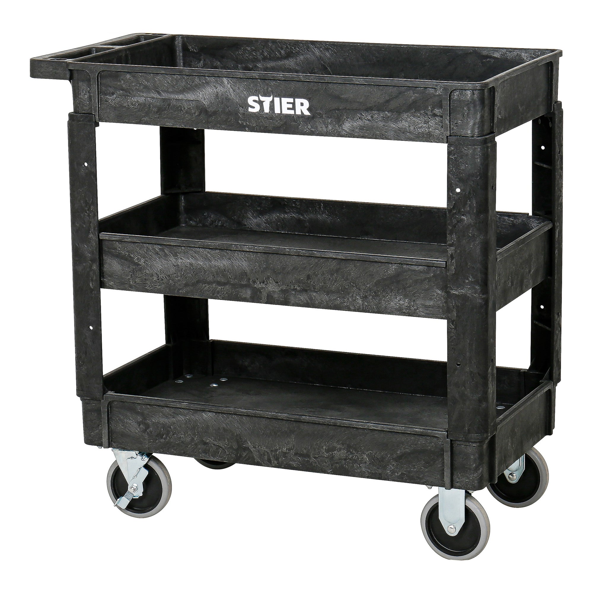 STIER plastic multi-purpose trolley with 2 or 3 levels, multi-purpose trolley up to 250 kg