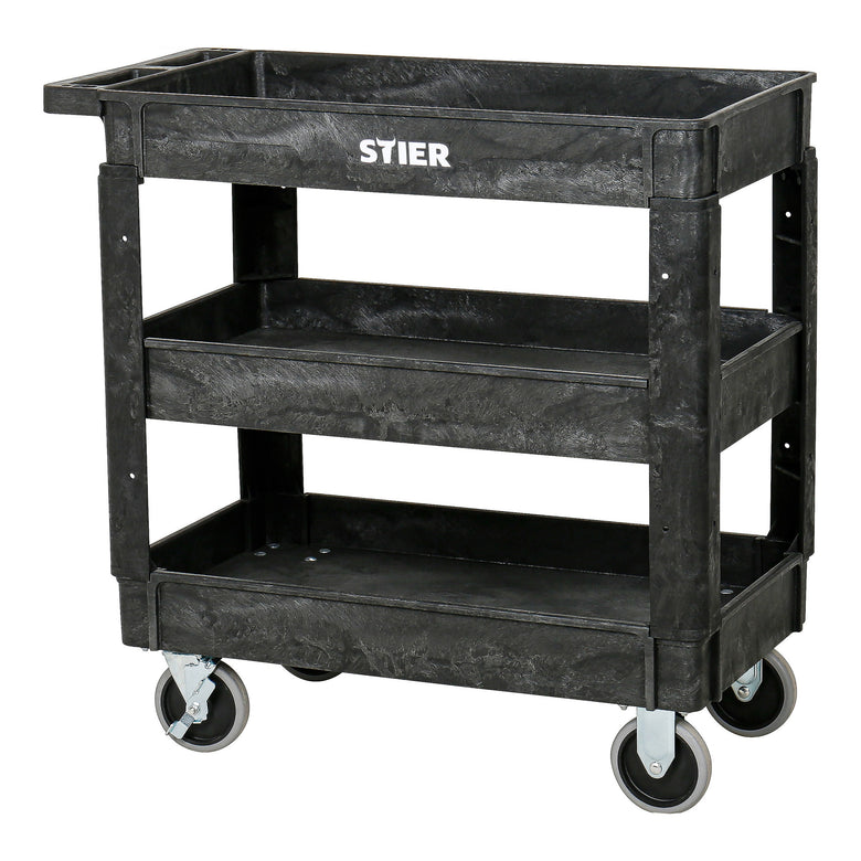 STIER plastic multi-purpose trolley with 2 or 3 levels, multi-purpose trolley up to 250 kg