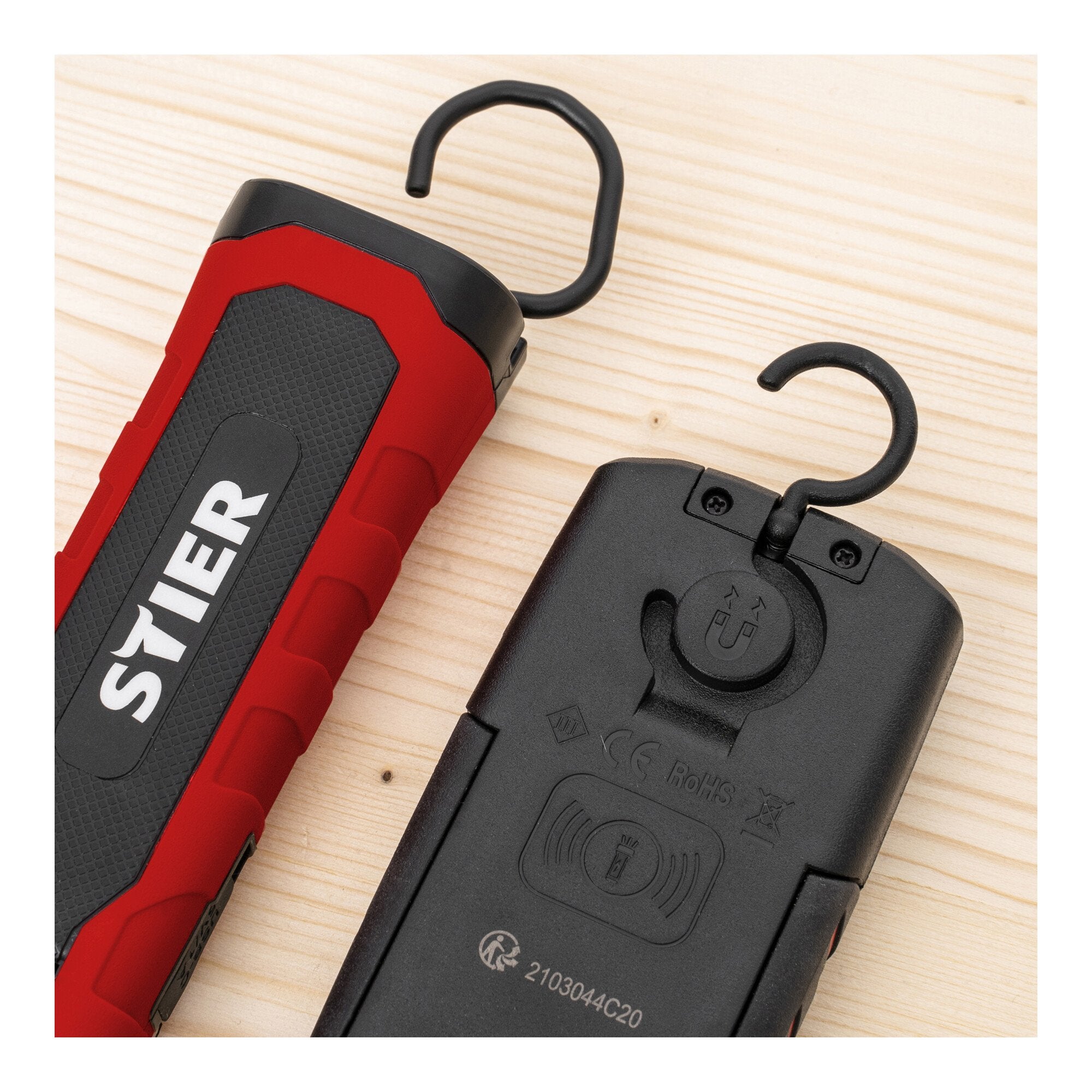 STIER LED work light set 300/1000 lumens magnetic induction charging pad 120°
