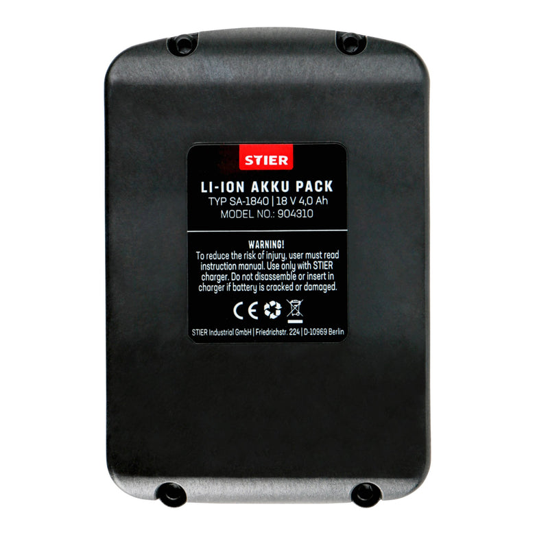 STIER Li-Ionen-Akku Typ SA-1840 18 V 4,0 Ah