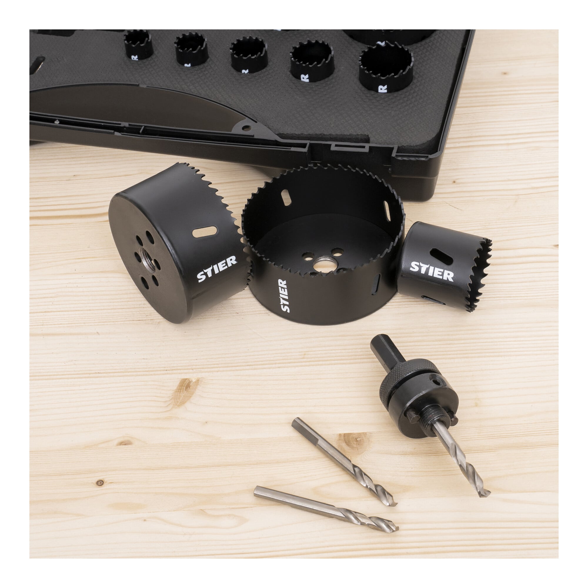 Hole saw set HSS-Co8 bimetal 21-piece 19 - 121 x 44 mm aggressive cut
