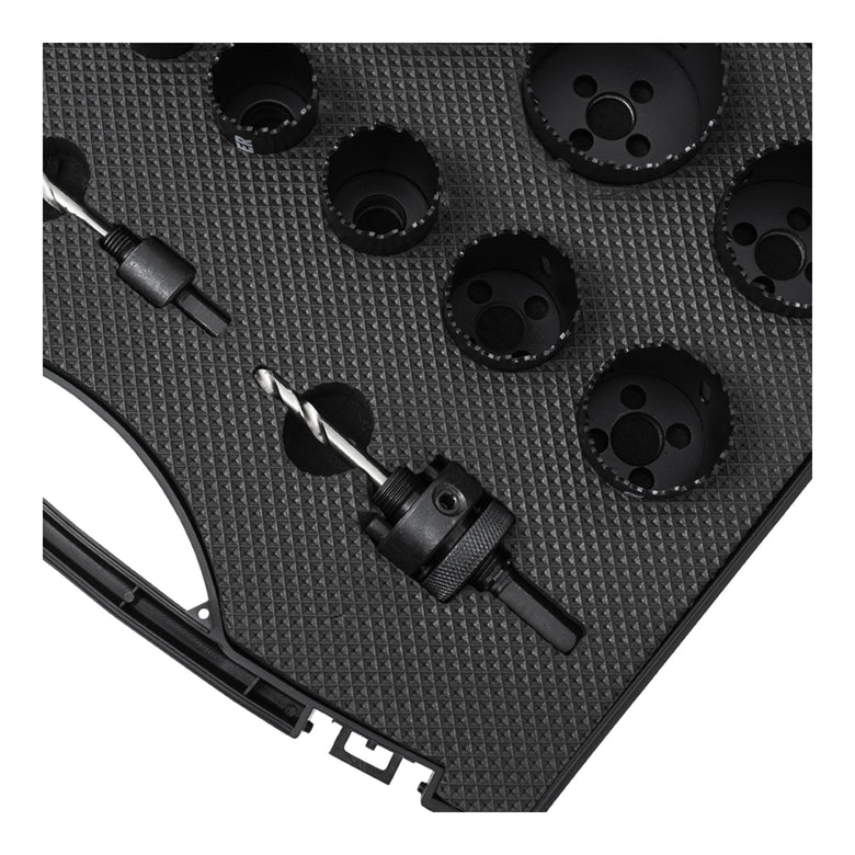 STIER hole saw set HSS-Co8 bimetal 22 25 32 35 40 44 51 60 14-piece 20 68 76