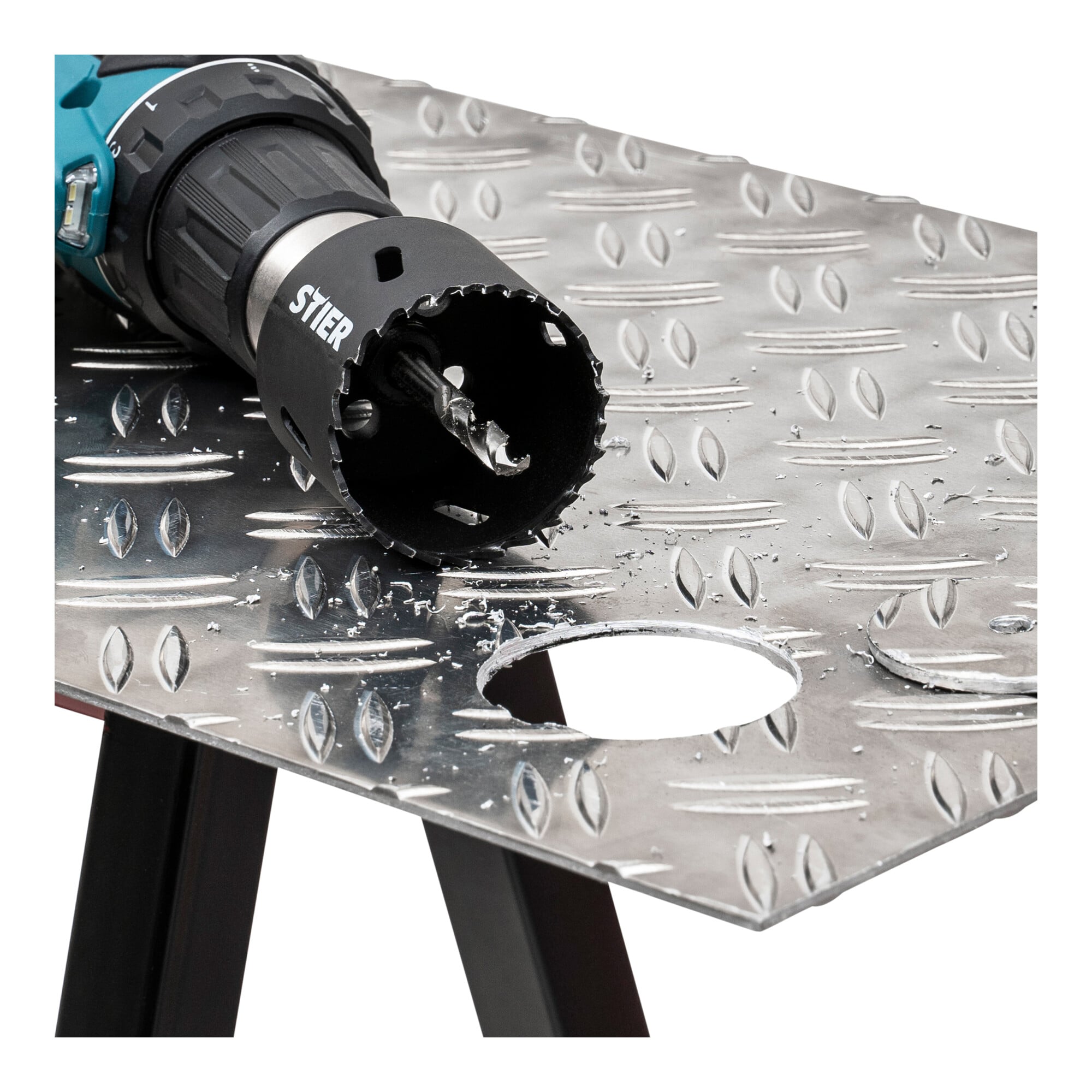 STIER hole saw set HSS-Co8 bimetal 22 25 32 35 40 44 51 60 14-piece 20 68 76