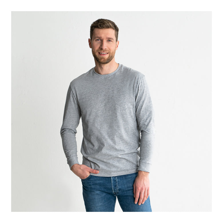 STIER Longsleeve Logo Capsule organic cotton L Grey Melange