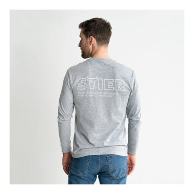 STIER Longsleeve Logo Capsule organic cotton L Grey Melange