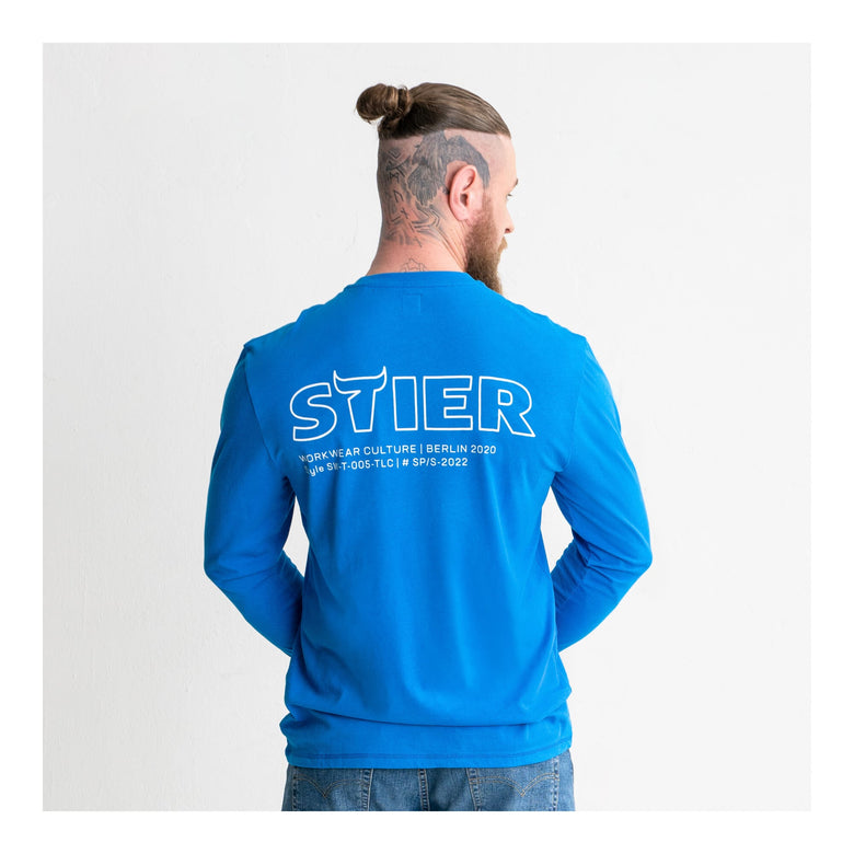 STIER Longsleeve Logo Capsule organic cotton L Indigo Blue