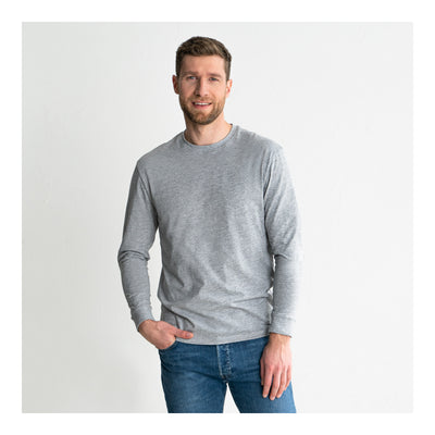 STIER Longsleeve Logo Capsule organic cotton M Grey Melange