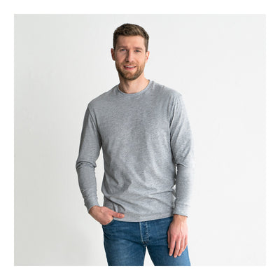 STIER Longsleeve Logo Capsule organic cotton XL Grey Melange