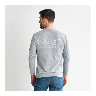 STIER Longsleeve Logo Capsule organic cotton XL Grey Melange