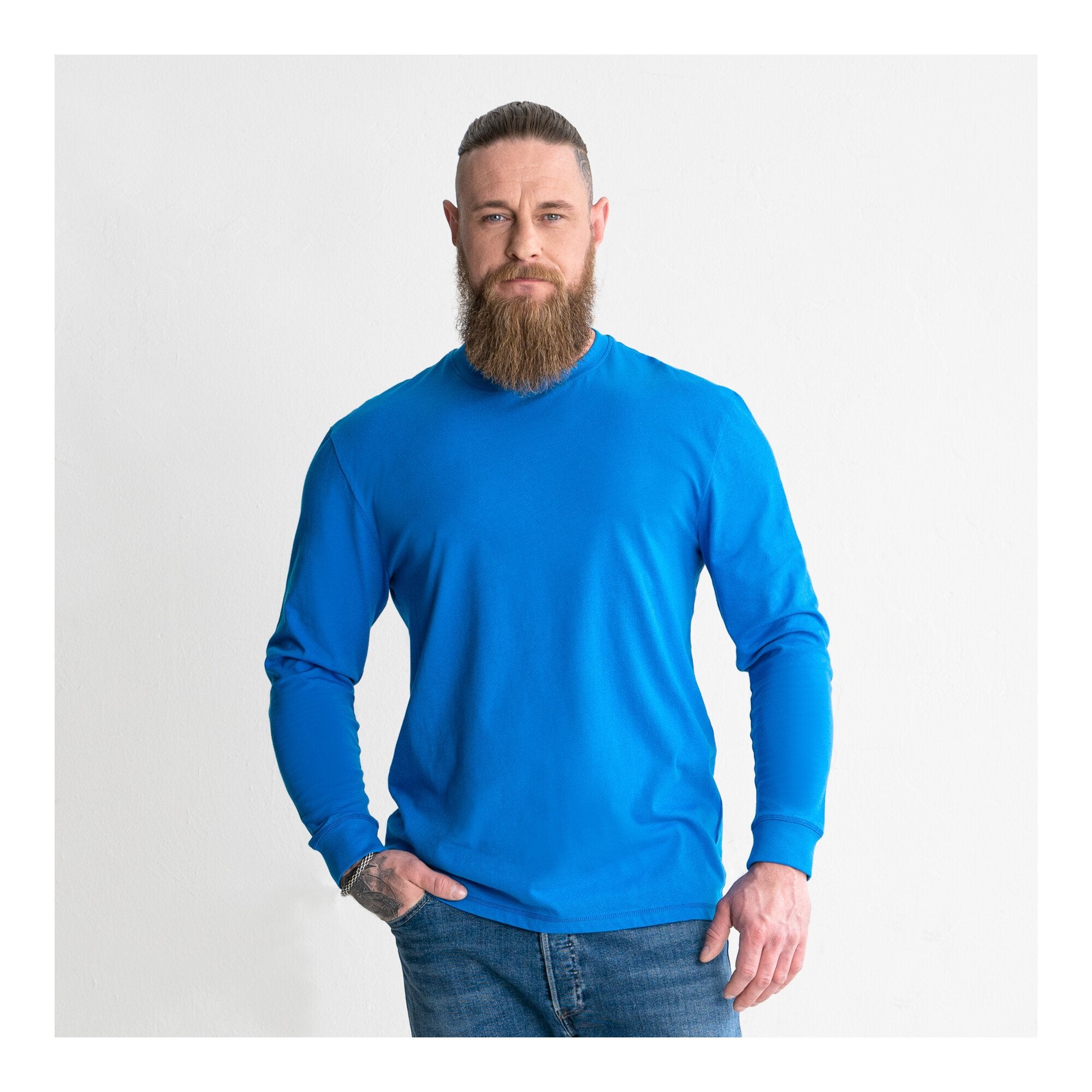 STIER Longsleeve Logo Capsule organic cotton XL Indigo Blue