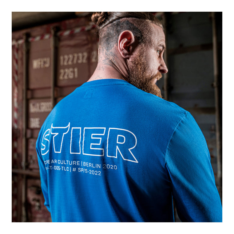 STIER Longsleeve Logo Capsule organic cotton XL Indigo Blue
