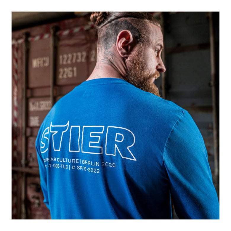 STIER Longsleeve Logo Capsule organic cotton XL Indigo Blue