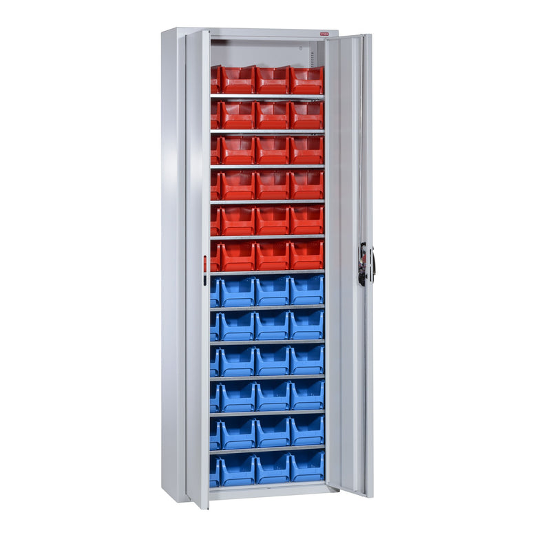 STIER Magazinschrank mit 48 Sichtlagerkästen, H1980xB700xT300mm