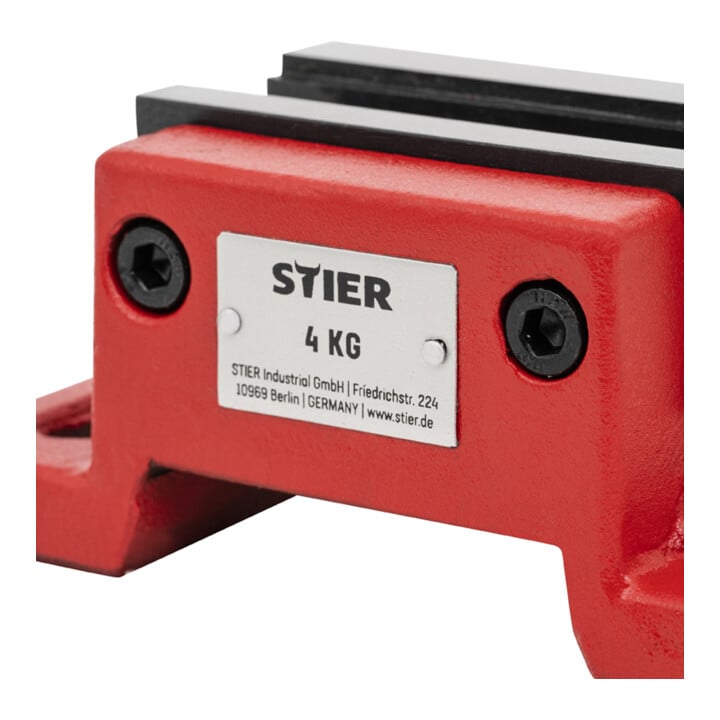 STIER Maschinenschraubstock, Backen-B. 100-120 mm, Spann-W. 85-110 mm, V-Nut