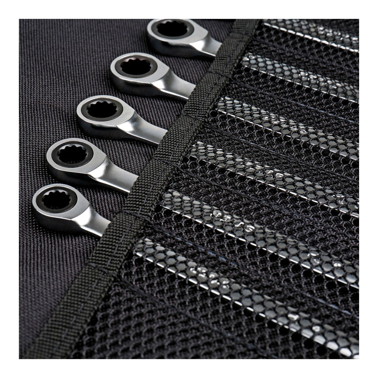 STIER combination ratchet wrench set 12-piece 12H profile chrome-vanadium steel