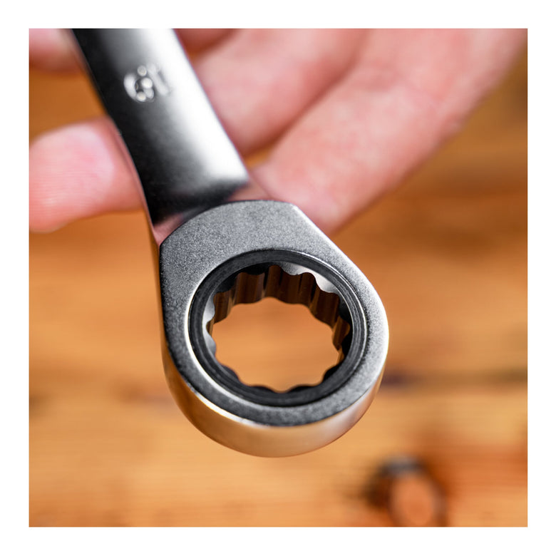 STIER Maul-Ringratschenschlüssel-Satz 12-teilig 12H-Profil Chrom-Vanadium-Stahl