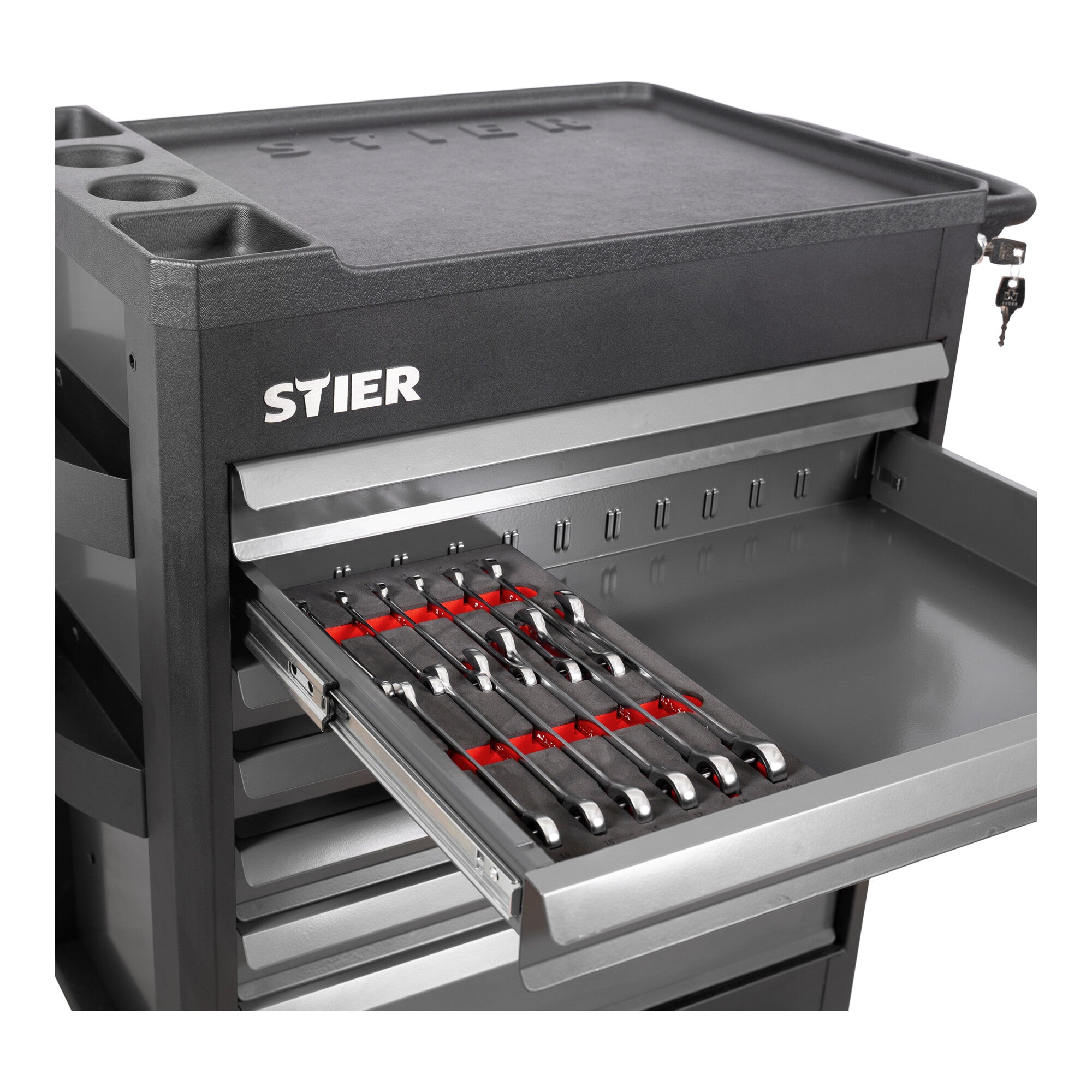 STIER combination ratchet wrench set SW 8 - 19 mm 12-piece made of