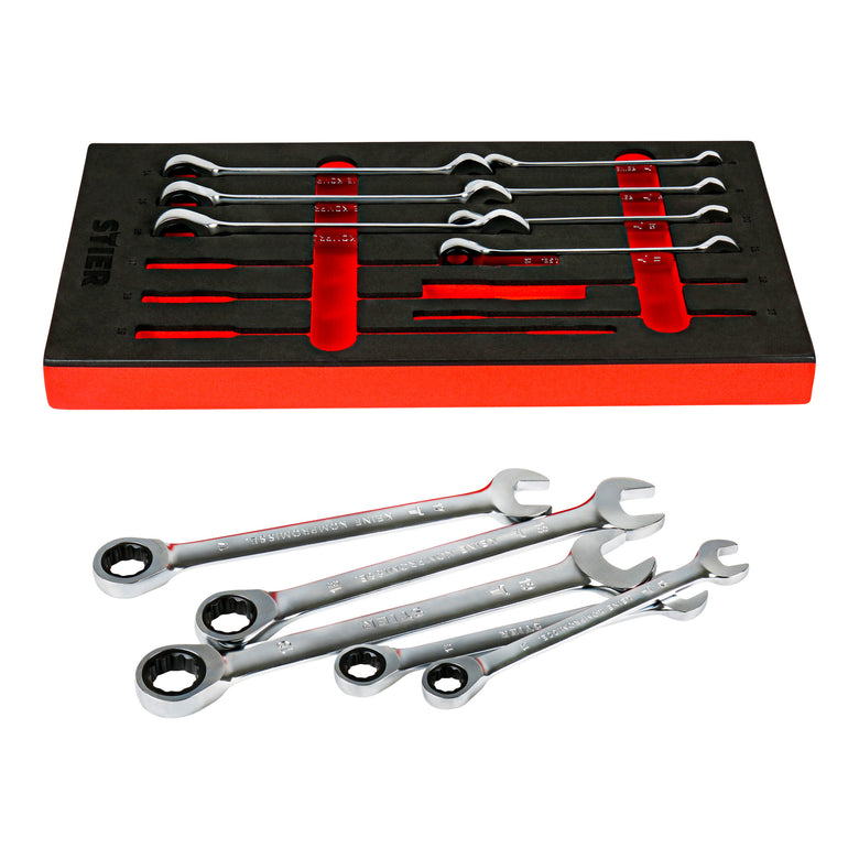 STIER combination ratchet wrench set SW 8 - 19 mm 12-piece made of