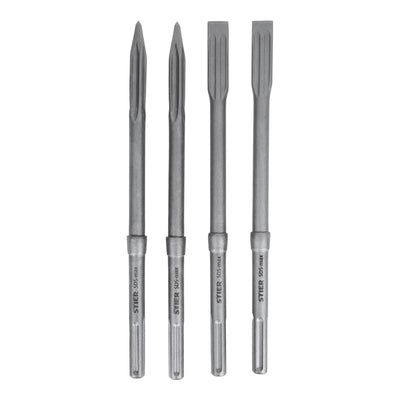 STIER SDS-max chisel set, 4 pieces, 400 x 25 mm / 400 mm