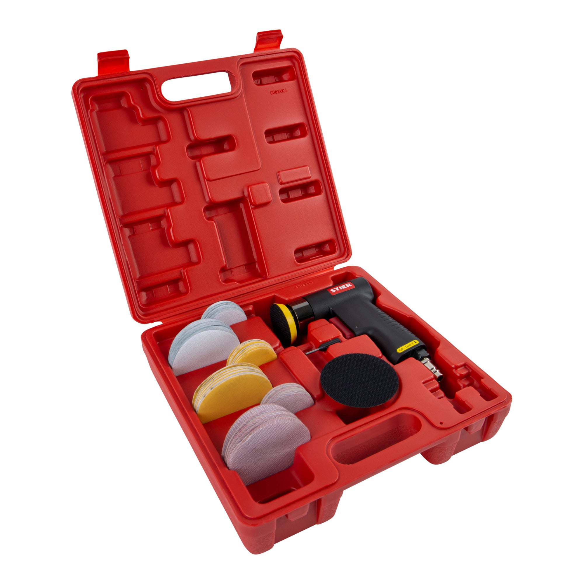 STIER Mini-Exzenterschleifer-Satz ME-26 Länge 100 mm 64-teilig