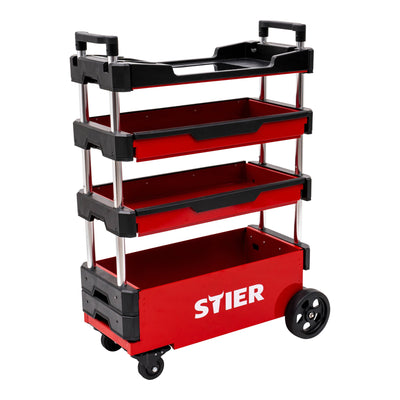 STIER assembly trolley foldable 80kg load capacity LxWxH 700x380x535 retracted LxWxH