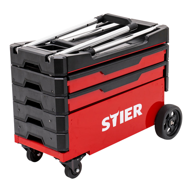 STIER Montagewagen klappbar 80kg Tragkraft LxBxH 700x380x535 eingefahren LxBxH