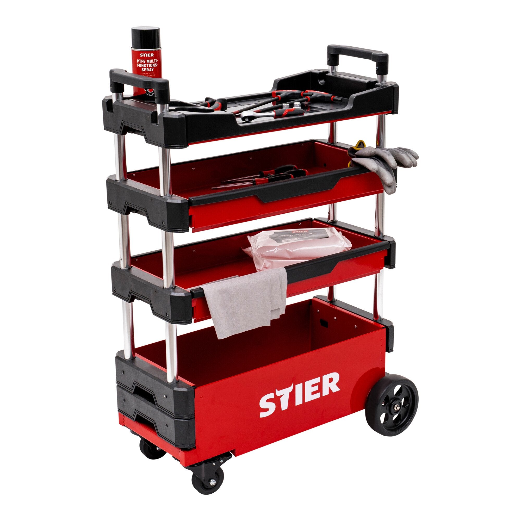 STIER Montagewagen klappbar 80kg Tragkraft LxBxH 700x380x535 eingefahren LxBxH