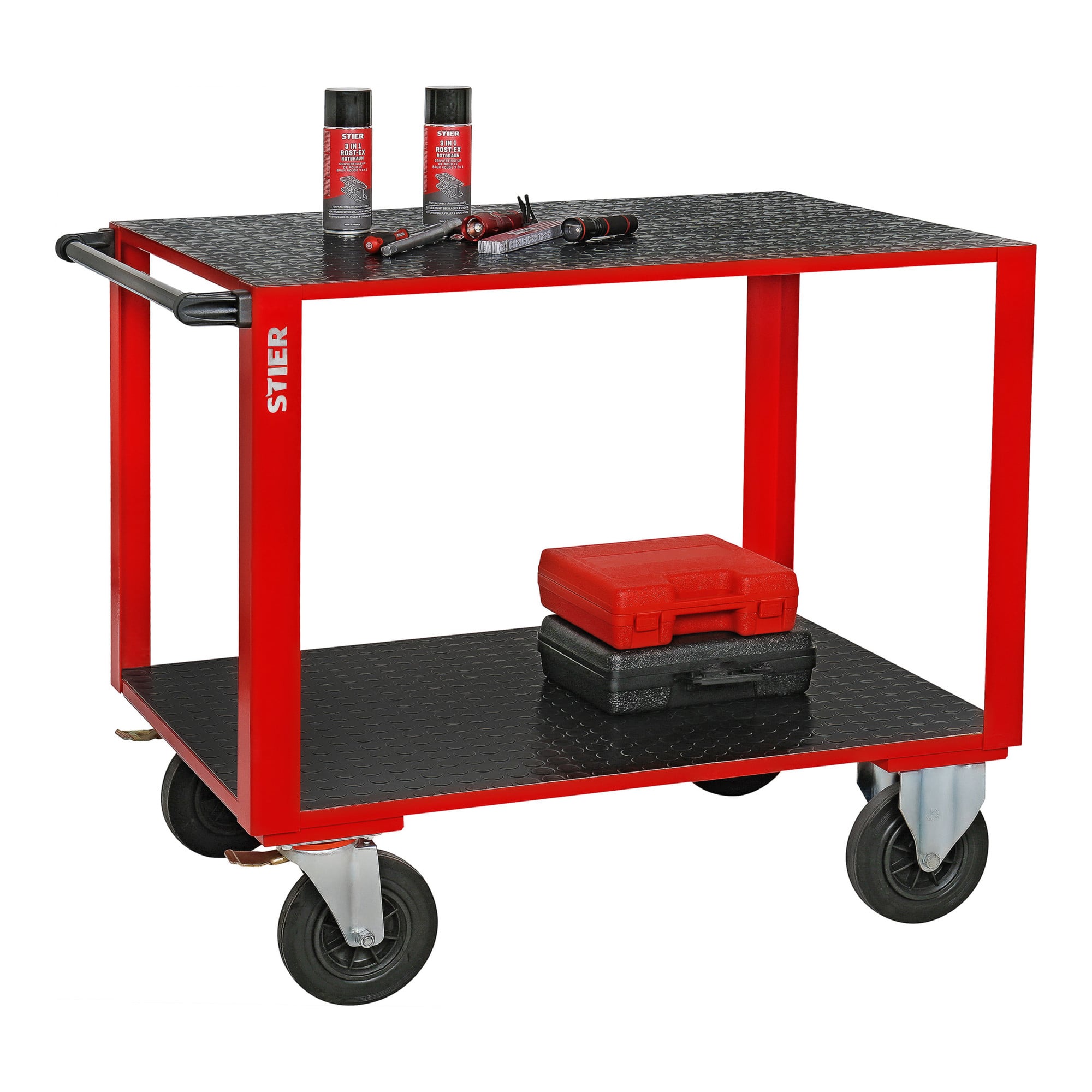 STIER assembly trolley with 2 rubber-coated loading areas