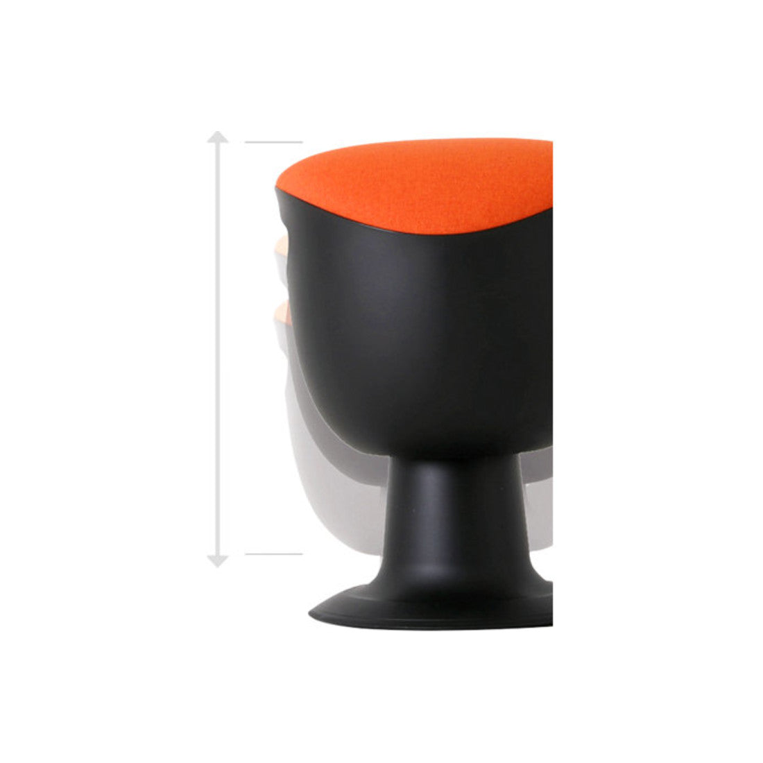 STIER multi-movable swivel stool with plate base and height-adjustable stool in various colors
