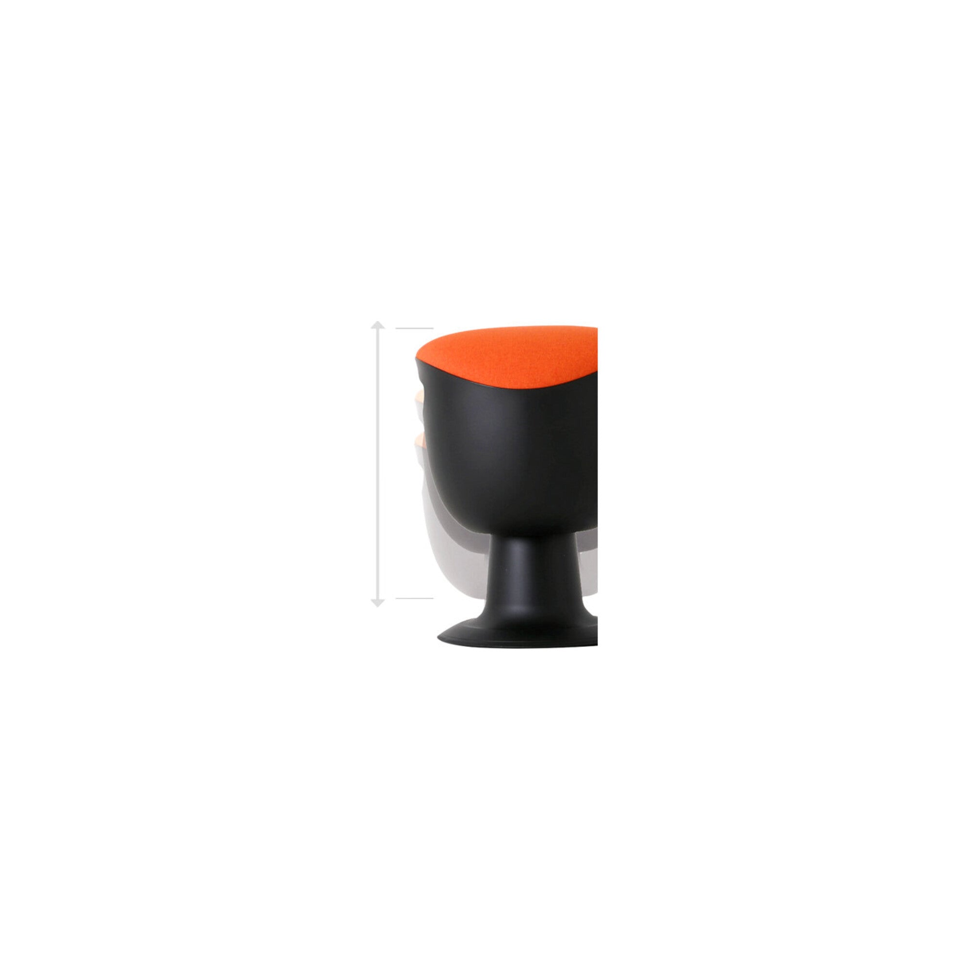 STIER multi-movable swivel stool with plate base and height-adjustable stool in various colors