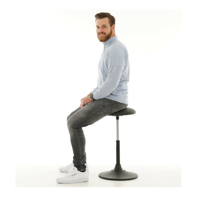 STIER multi-movable stool ergonomic height adjustable black artificial leather