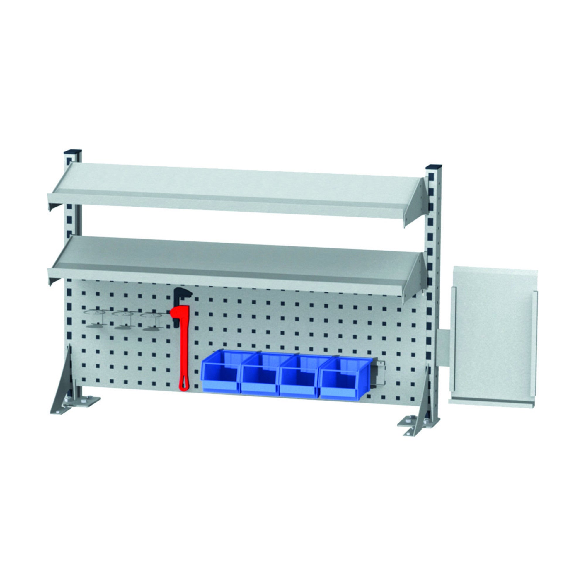 STIER multi-wall structure WxH 1000x650 mm 2 shelves 1000x220 mm