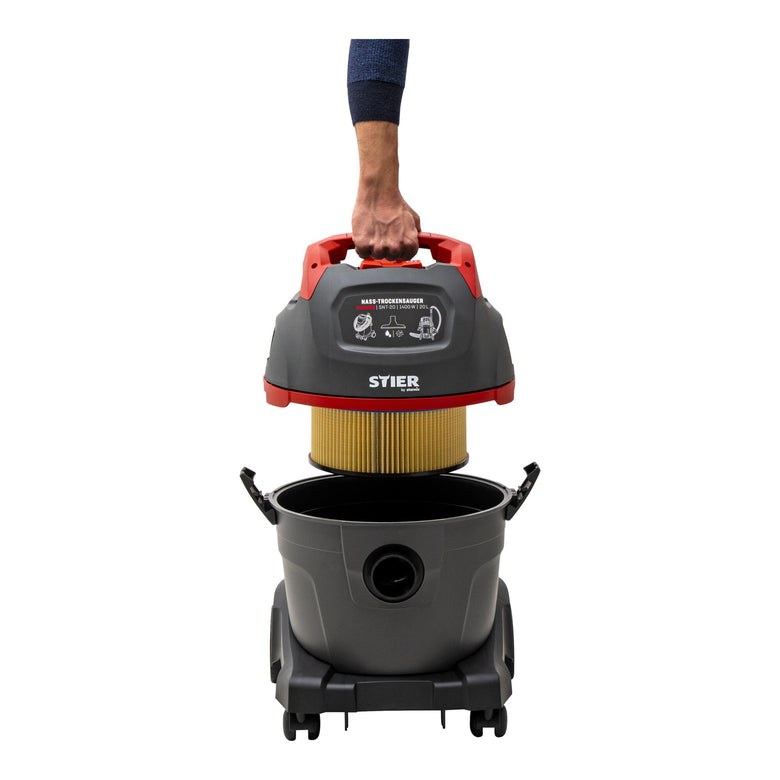 STIER Nass-Trockensauger SNT Premium 1400W Industriesauger Werkstattsauger