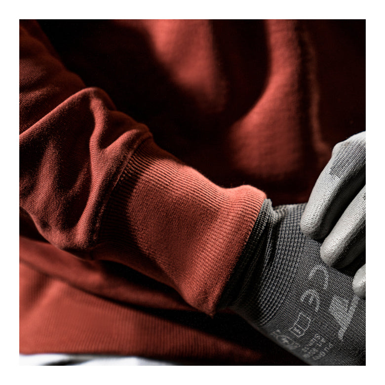 STIER Oversized Zip Sweater Functional Pocket organic cotton L Deep Red
