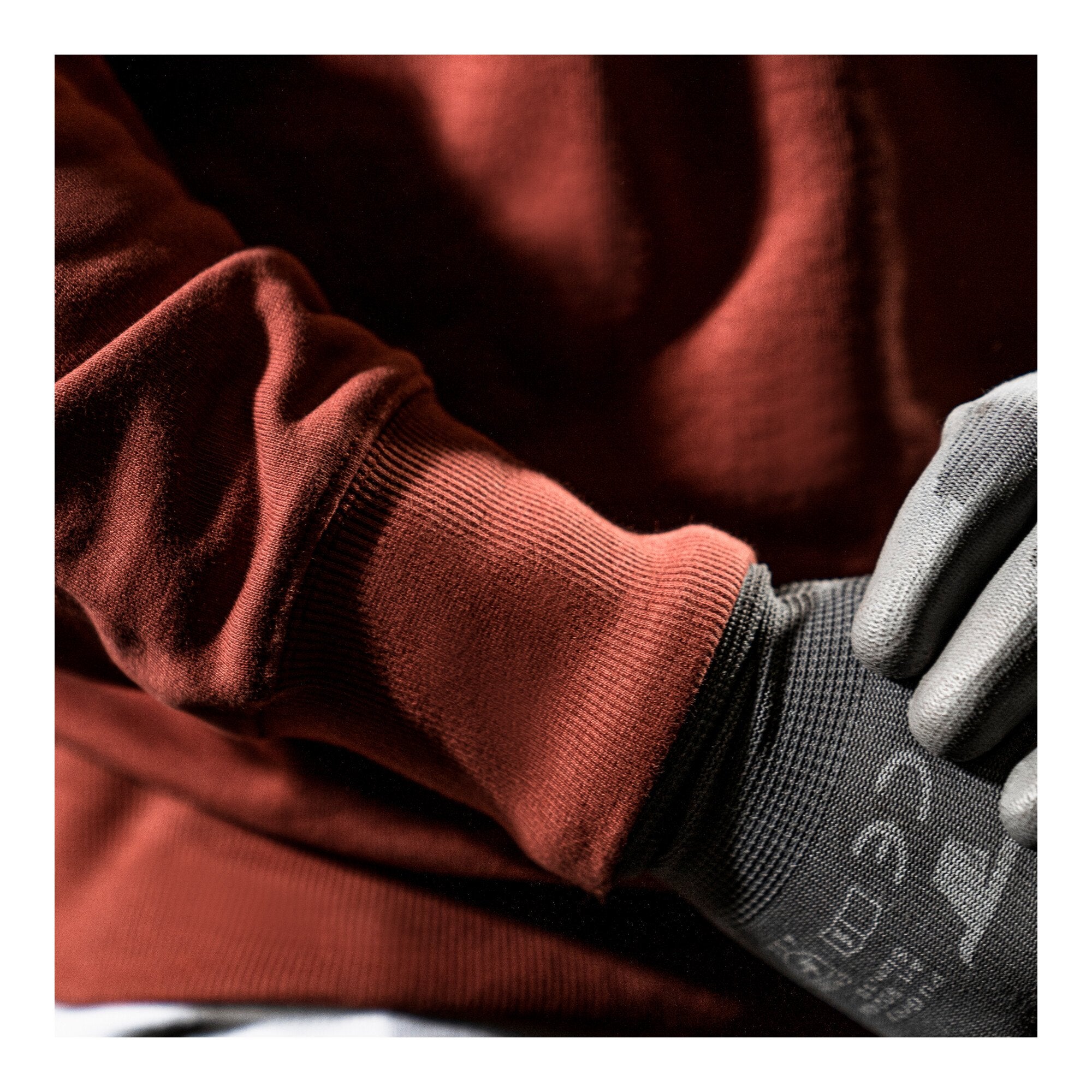 STIER Oversized Zip Sweater Functional Pocket organic cotton XL Deep Red
