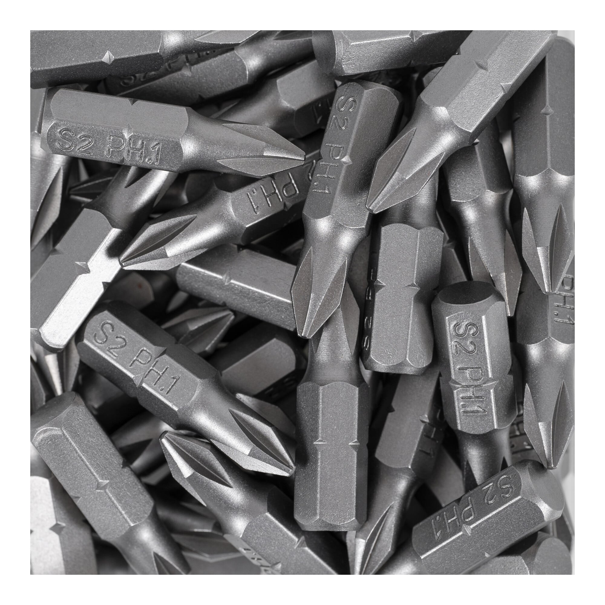 STIER Phillips bit bulk pack PH1 to PH2 50 pieces drive 1/4 25 mm length