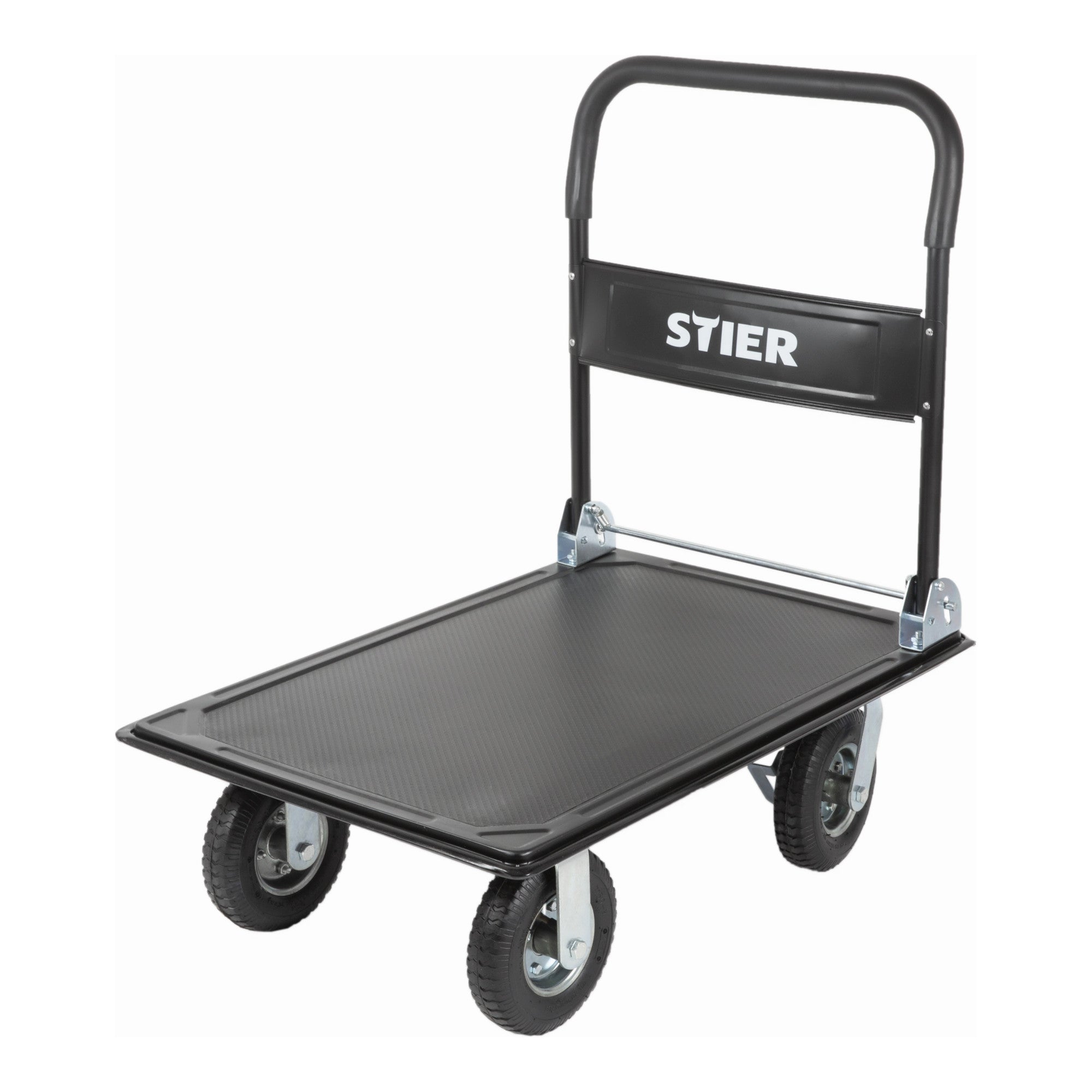 STIER Plattformwagen Tragkraft 300kg Luftbereifung Feststellbremse