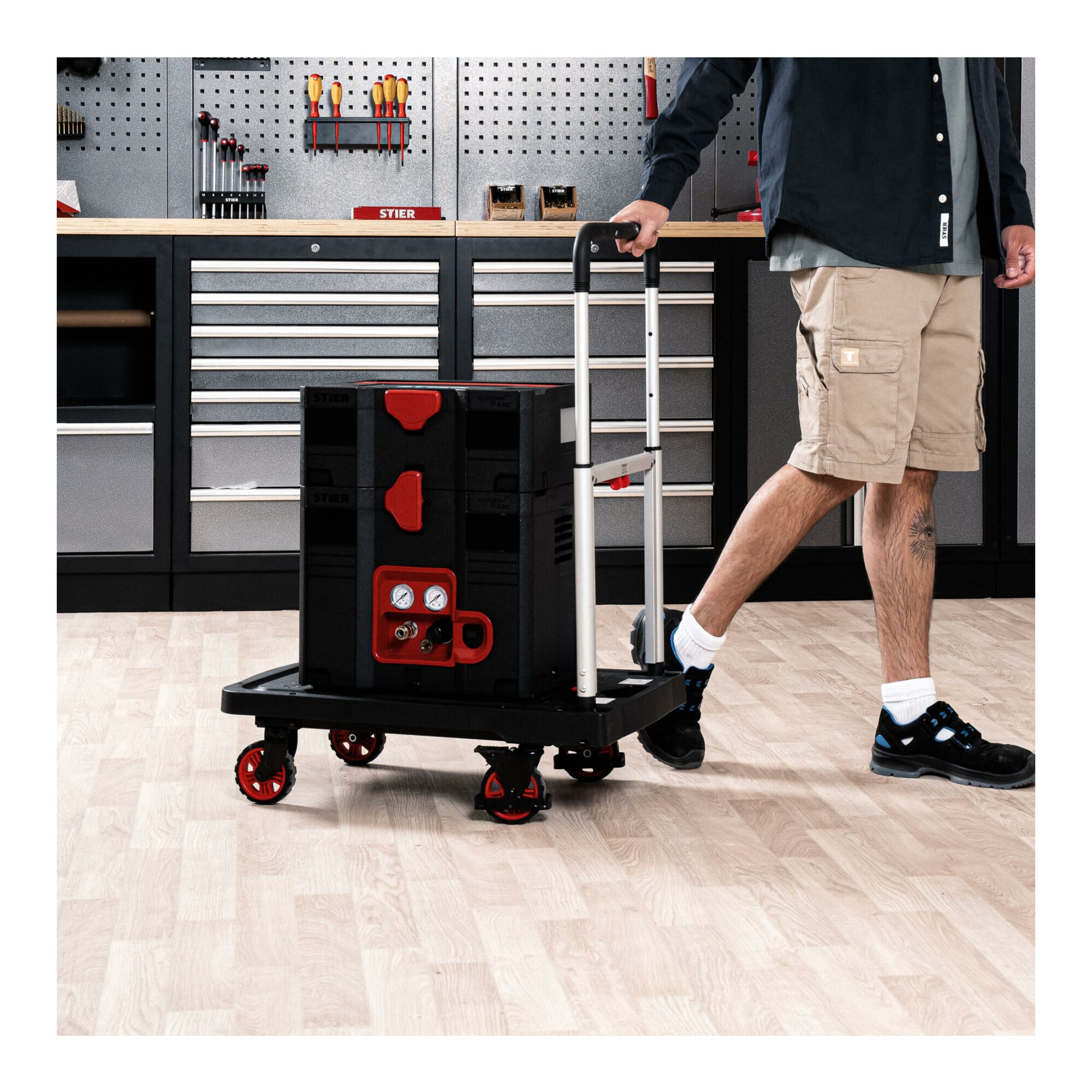 STIER Plattformwagen Rollwagen vollständig klappbar Tragkraft 137 kg 680 x 410 x