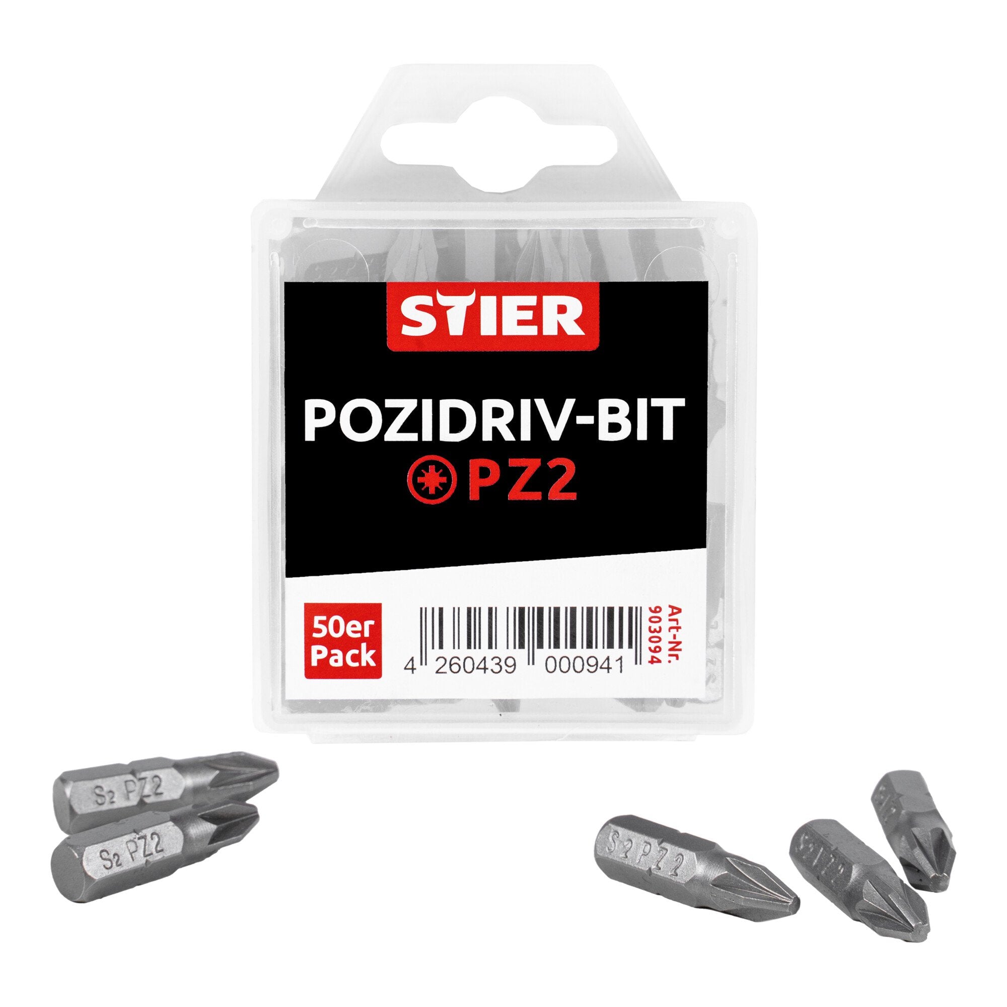 STIER Pozidriv-Bit-Großpackung PZ1 | PZ2 50 Stk Bitset Bitsatz
