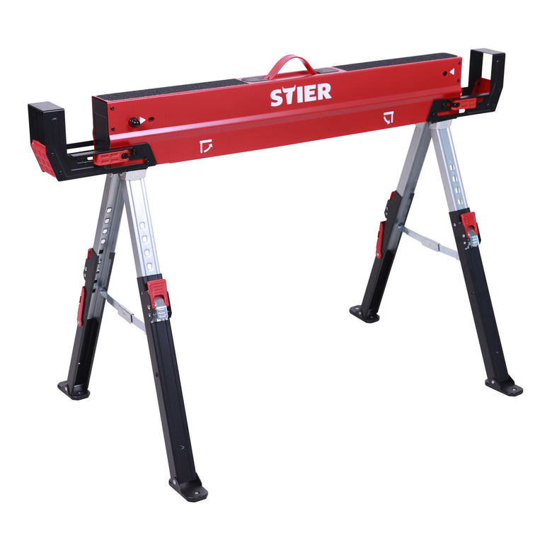 STIER Premium folding workbench sawhorse height adjustable 590 kg (Single)