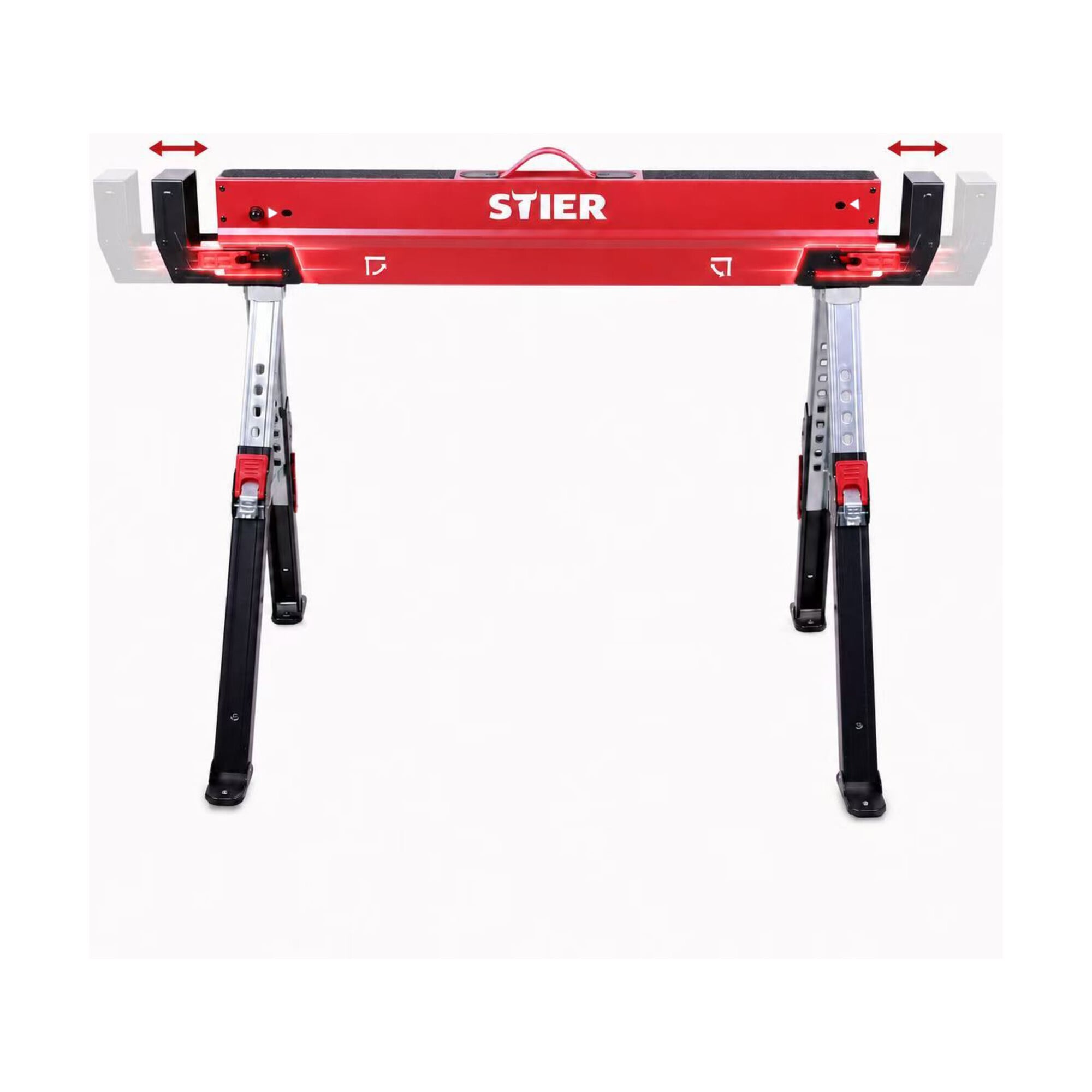 STIER Premium folding workbench sawhorse height adjustable 590 kg (Single)