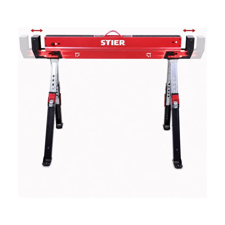 STIER Premium folding workbench sawhorse height adjustable 590 kg (Single)