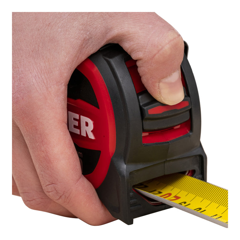 STIER Premium Taschenbandmaß | 5 m x 32 mm | mit Magnet und Edelstahlhaken für sicheren Halt | mit Gürtelclip