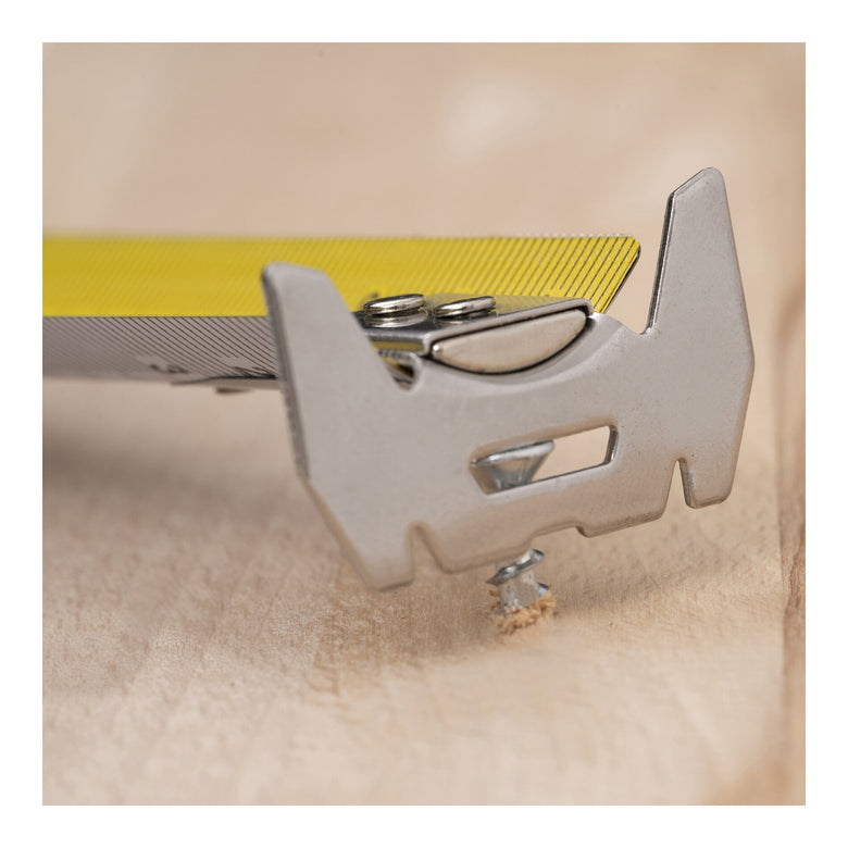 STIER Premium Taschenbandmaß | 5 m x 32 mm | mit Magnet und Edelstahlhaken für sicheren Halt | mit Gürtelclip