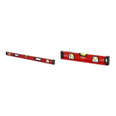 STIER Premium spirit level set, magnet, 3 vials, 400 | 1000 mm (2-piece)