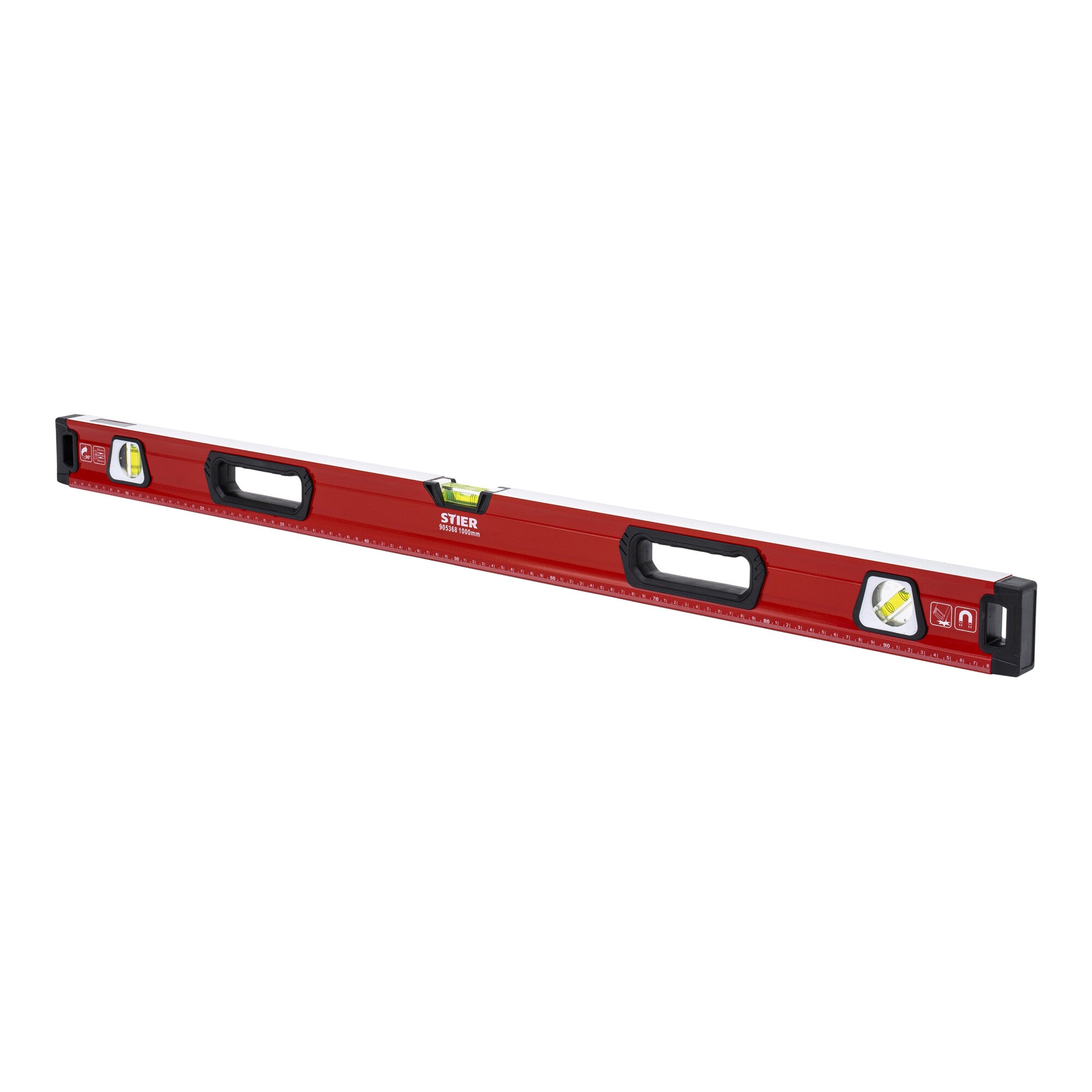 STIER Premium spirit level set, magnet, 3 vials, 400 | 1000 mm (2-piece)