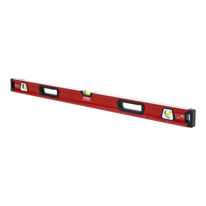 STIER Premium spirit level set, magnet, 3 vials, 400 | 1000 mm (2-piece)