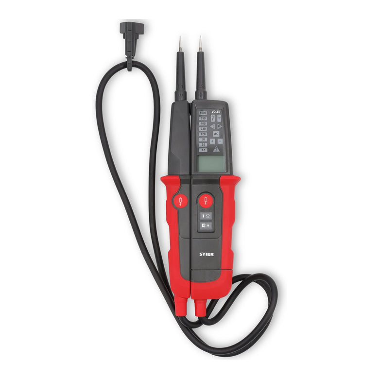 STIER Professional voltage and continuity tester 6V-1000V AC/DC 2-pole CAT III 1000V