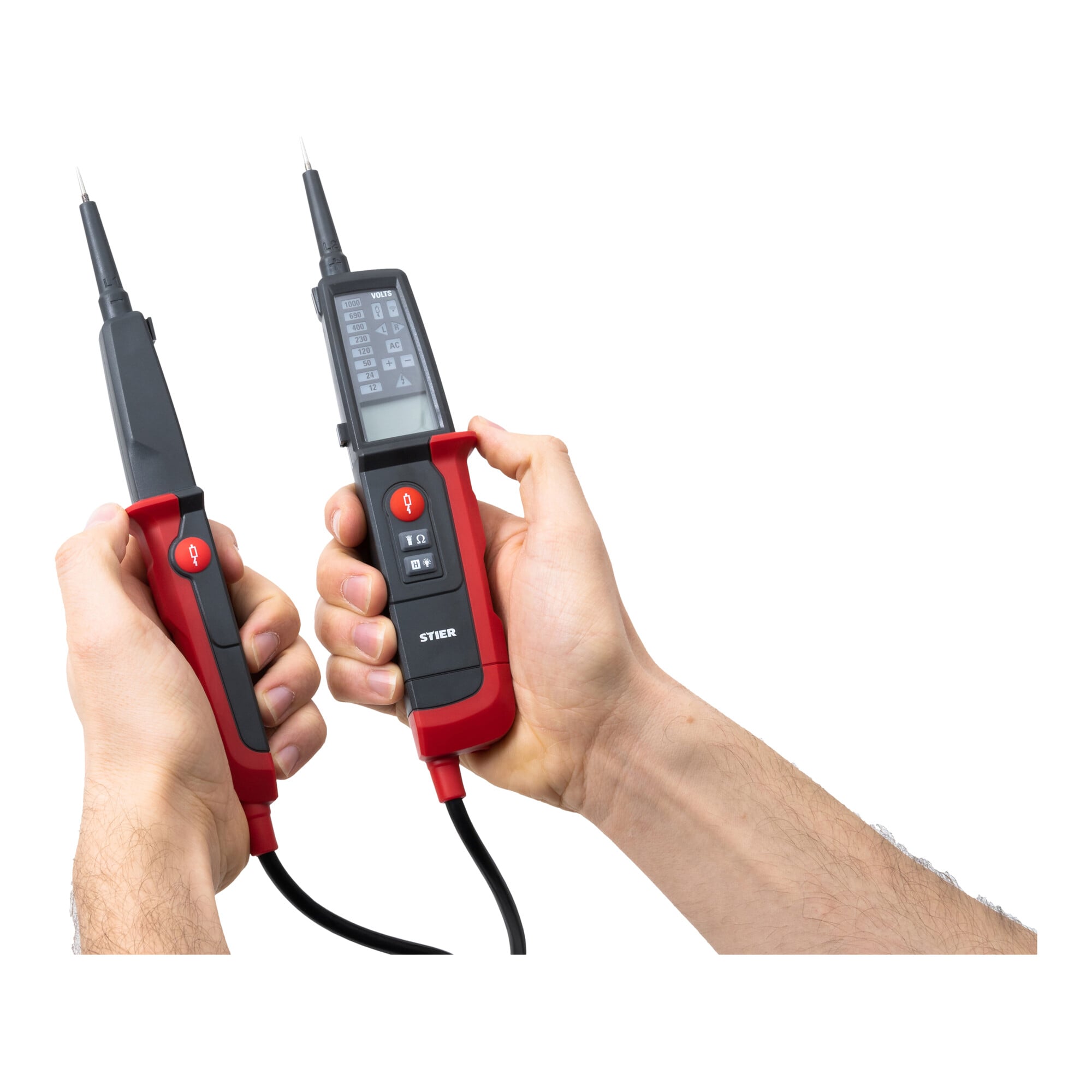 STIER Professional voltage and continuity tester 6V-1000V AC/DC 2-pole CAT III 1000V