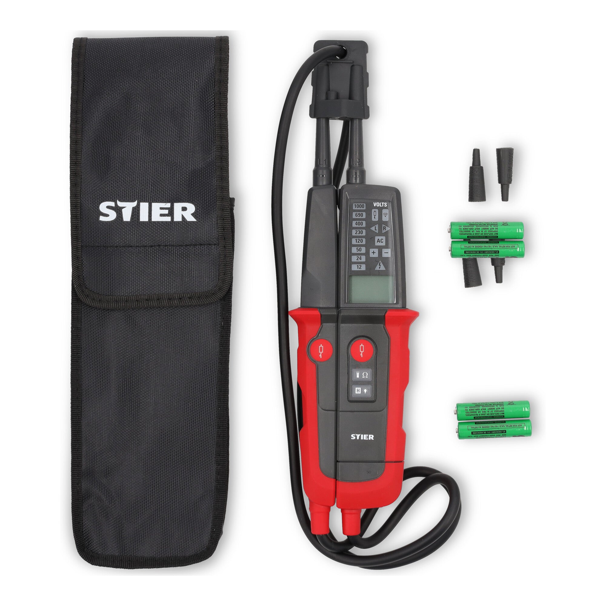 STIER Profi Spannungs- und Durchgangsprüfer 6V-1000V AC/DC 2-polig CAT III 1000V